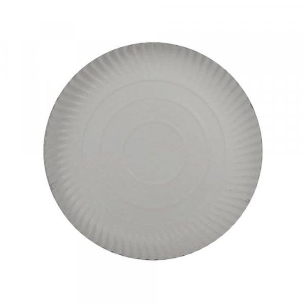 50 Stk. runde Pappteller Ø 24 x 2 cm weiß aus Frischfaser – Imbissteller